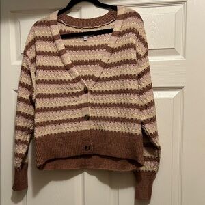 Striped Brown and Cream Women's Sweater